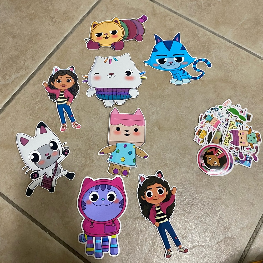 Gabby’s Dollhouse Party Supplies 
Colorful Cartoon Character Stickers